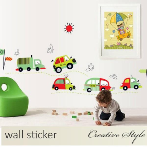豪華で新しい ウォールステッカー 子供部屋 カーチーム 壁シール ウォールシール インテリアシール はがせる かわいい 誕生日 Supplystudies Com