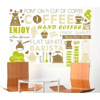 ウォールステッカー キッチン Enjoy Coffee キッチンシール おしゃれ かわいい 壁シール ウォールシール カフェ インテリアシール 北欧 はがせる Ws Dlx5428 Creative Style 通販 Yahoo ショッピング