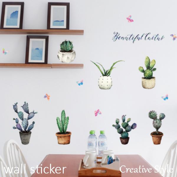 ウォールステッカー サボテン 壁紙シール ウォールシール はがせる おしゃれ 壁飾り 模様換え Ws Sk7126 Creative Style 通販 Yahoo ショッピング