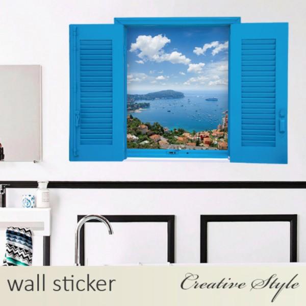 ウォールステッカー 窓 地中海 海 風景 壁シール ウォールシール はがせる おしゃれ 壁飾り 壁装飾 模様替え Ws Sk9060 Creative Style 通販 Yahoo ショッピング