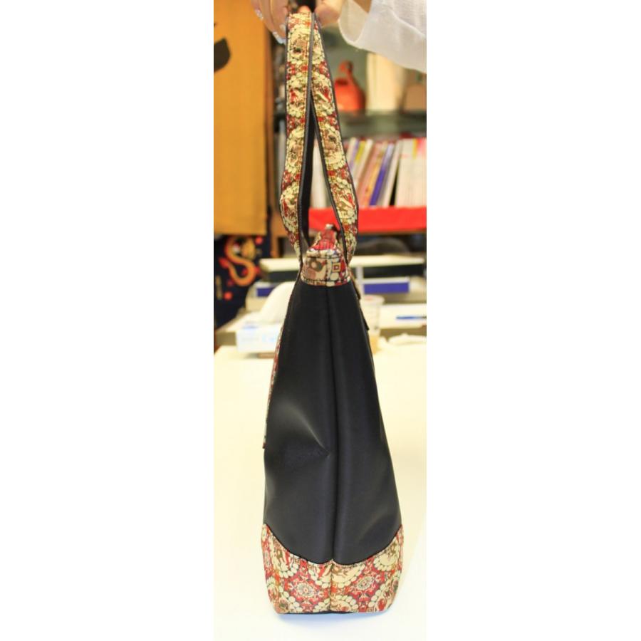 【送料無料】京華紋　トートバッグ　正絹　ブラック　黒　日本製　和服【※北海道・沖縄県・離島は別途送料必要】 |  | 01