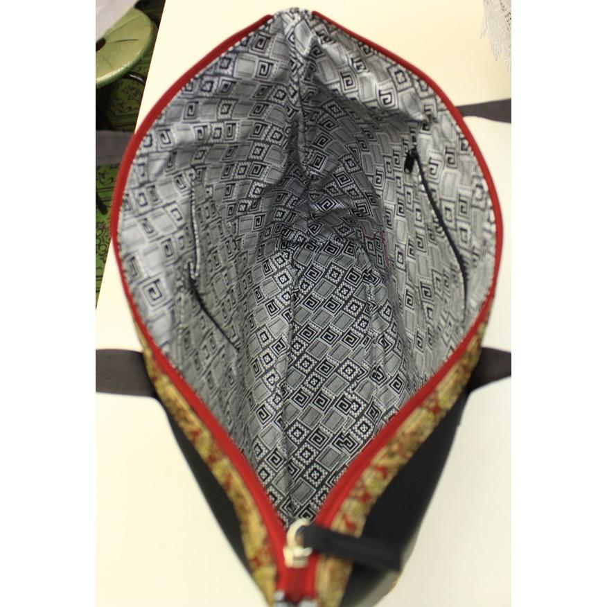 【送料無料】京華紋　トートバッグ　正絹　ブラック　黒　日本製　和服【※北海道・沖縄県・離島は別途送料必要】 |  | 03