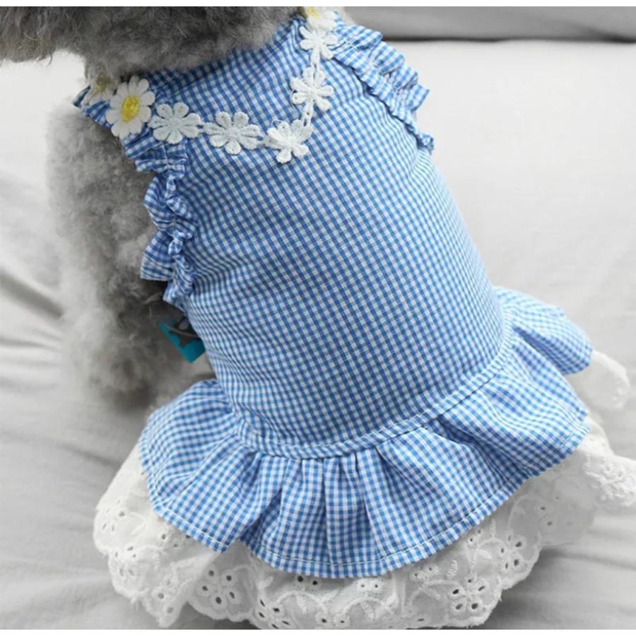 犬 服 ワンピース キャミソール おしゃれ かわいい フリル 夏服 夏用