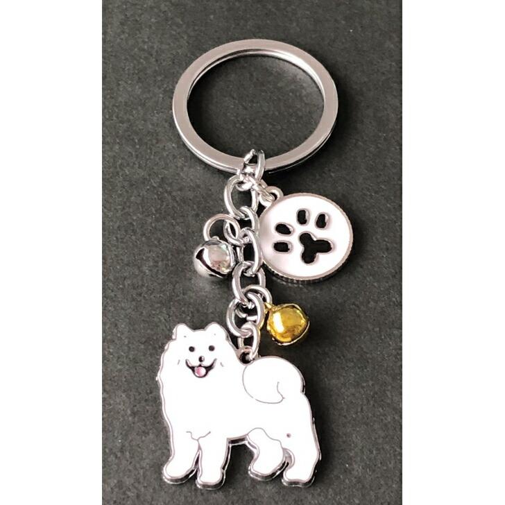 犬 いぬ スピッツ サモエド キーホルダー チャーム バックチャーム