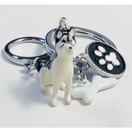 絶品 シベリアンハスキー 犬 キーホルダー チャーム キーリング かわいい おしゃれ かっこいい 犬雑貨 犬小物 雑貨 愛犬グッズ アクセサー 骨 飾り プレゼント Shipsctc Org