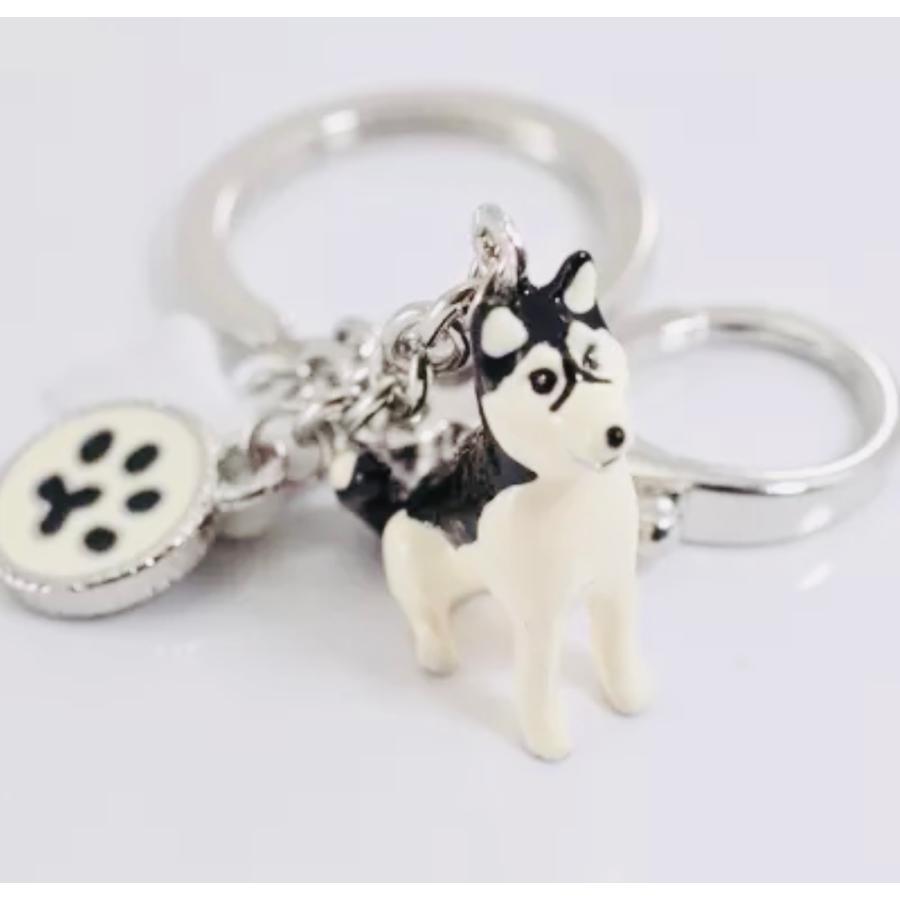 シベリアンハスキー 犬 キーホルダー チャーム キーリング かわいい おしゃれ かっこいい 犬雑貨 犬小物 雑貨 愛犬グッズ アクセサー 骨 飾り プレゼント 最大52 Offクーポン