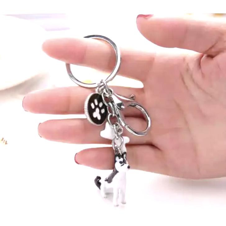 シベリアンハスキー 犬 キーホルダー チャーム キーリング かわいい