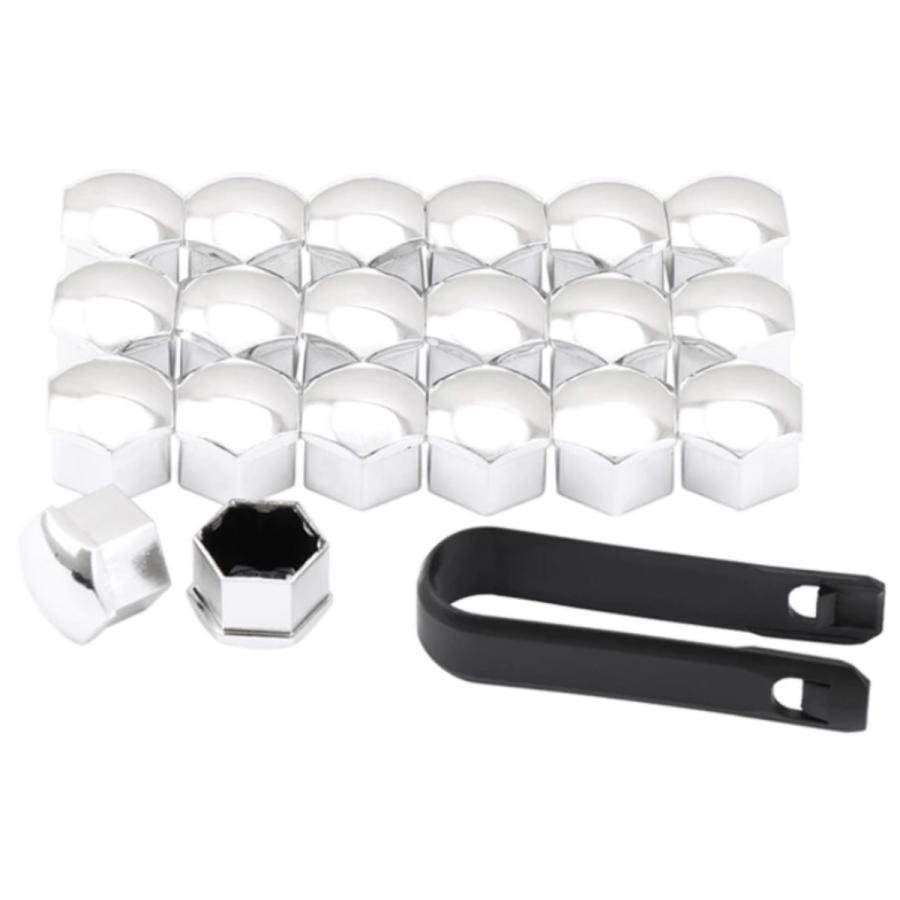 ホイールナットキャップ 19mm シルバー クローム ナットキャップ ナットカバー ボルトカバー ボトルナット 鏡面 車 タイヤ 汎用