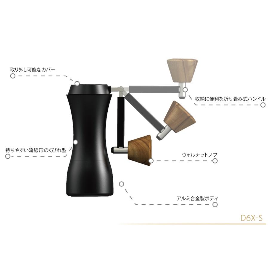 送料無料】 DHPO コーヒー ハンドミル 手動 手挽き ブラック アルミ