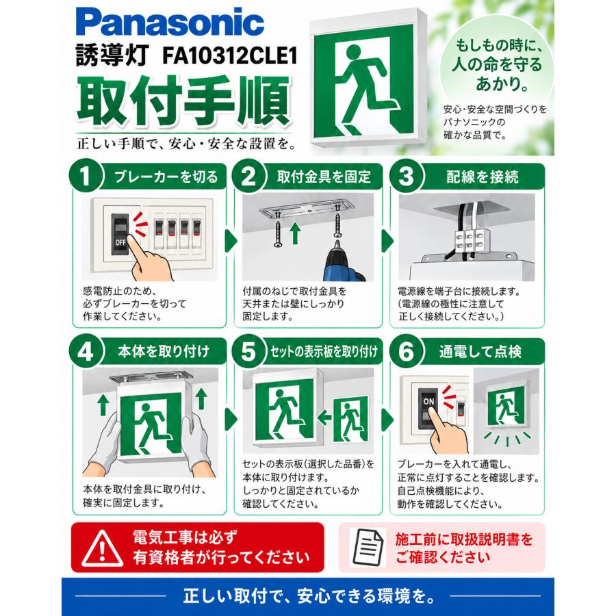 メーカー保証】【在庫あり】パナソニック FA10312CLE1 表示板セット