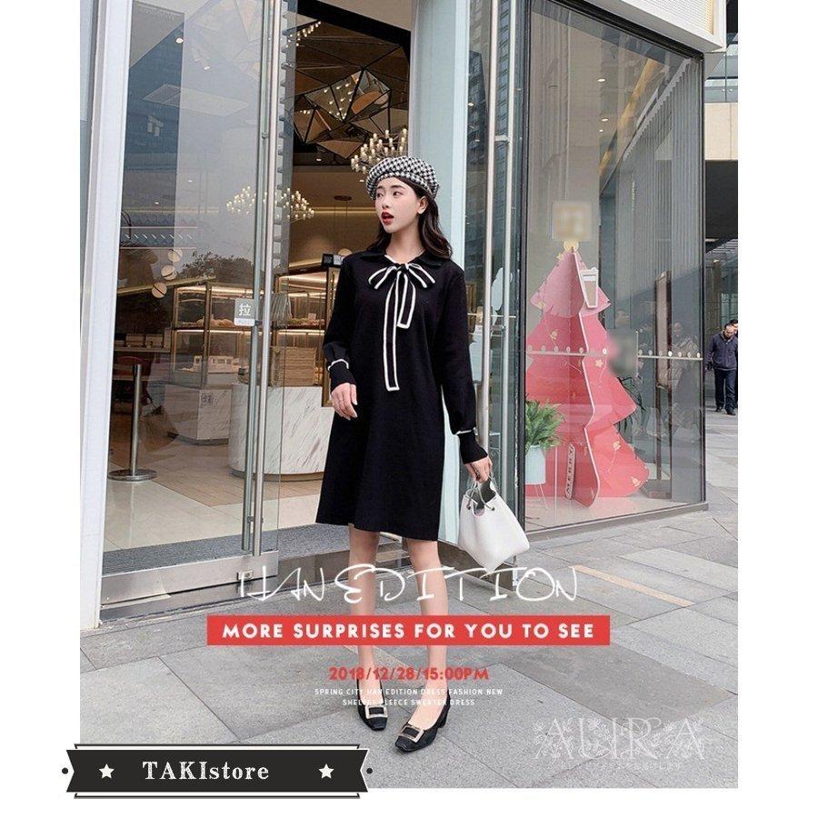 ファッション ポンパドー ビター ワンピース レディース きれいめ 秋冬 ニットワンピース 膝丈 長袖 ワンピース 春 リボン チュニック 韓国風 おしゃれ 着痩せ 新品 Okbf9yzhyi Www Boulevardrestaurants Com