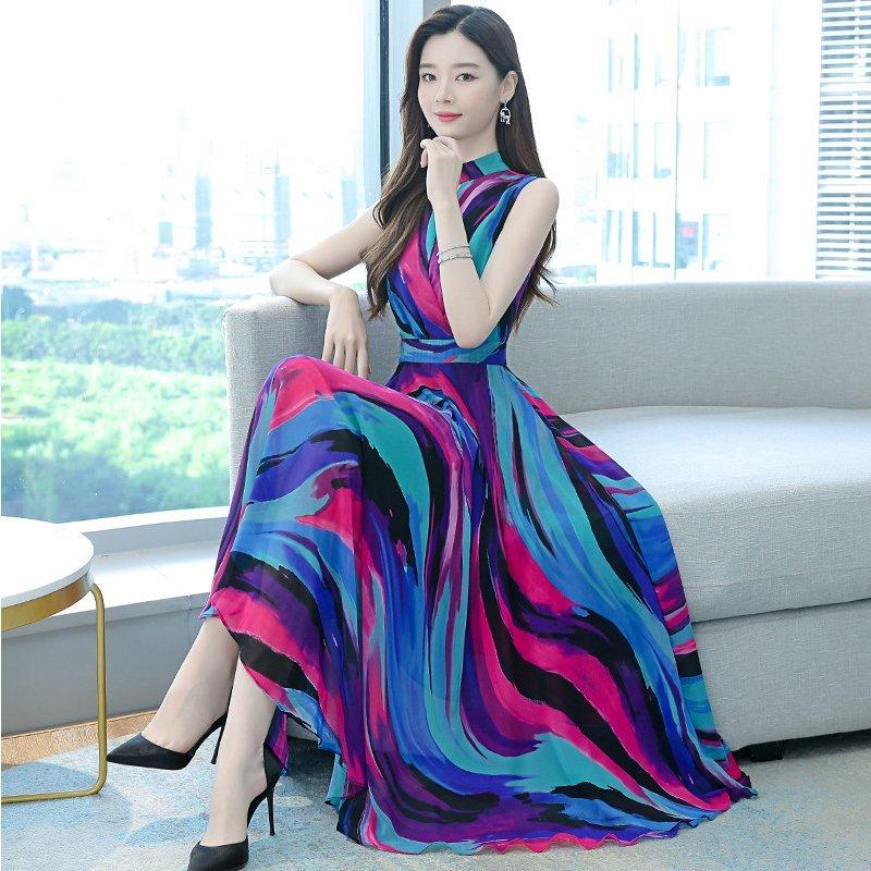 ワンピース レディース 40代 春夏 きれいめ シフォンワンピース ロング ビーチ ノースリーブ 大きいサイズ パーティードレス おしゃれ 韓国風 上品 着痩せ 新品 Bq2dm7glb3 Www Liquidworks Com Br