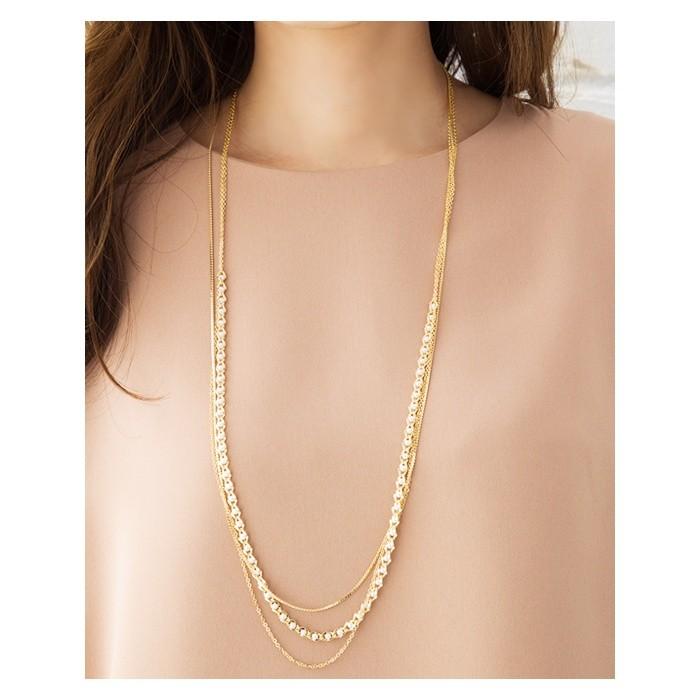 Cream dot. ネックレス ロング 3連 レディース ジルコニア