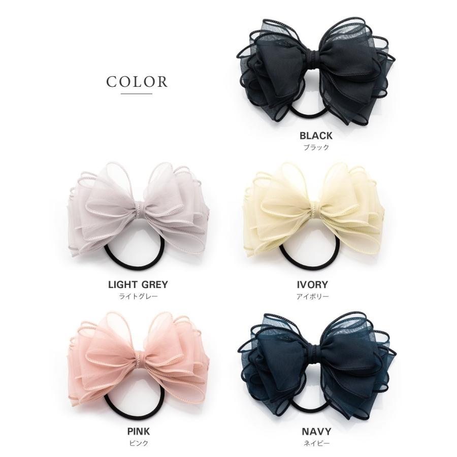 Cream dot. ヘアゴム リボン ホワイト ネイビー グレー ブラック