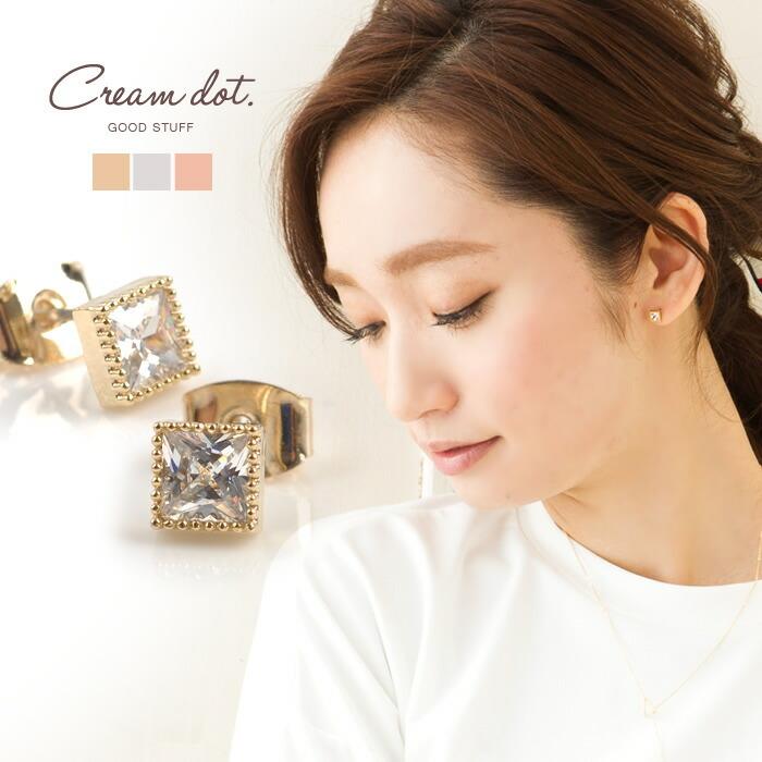 小ぶり ピアス 金属アレルギー ニッケルフリー 上品 清楚 ゴールド シルバー ピンクゴールド ワンポイント 結婚式 ゆうパケットok Cream Dot 通販 Paypayモール
