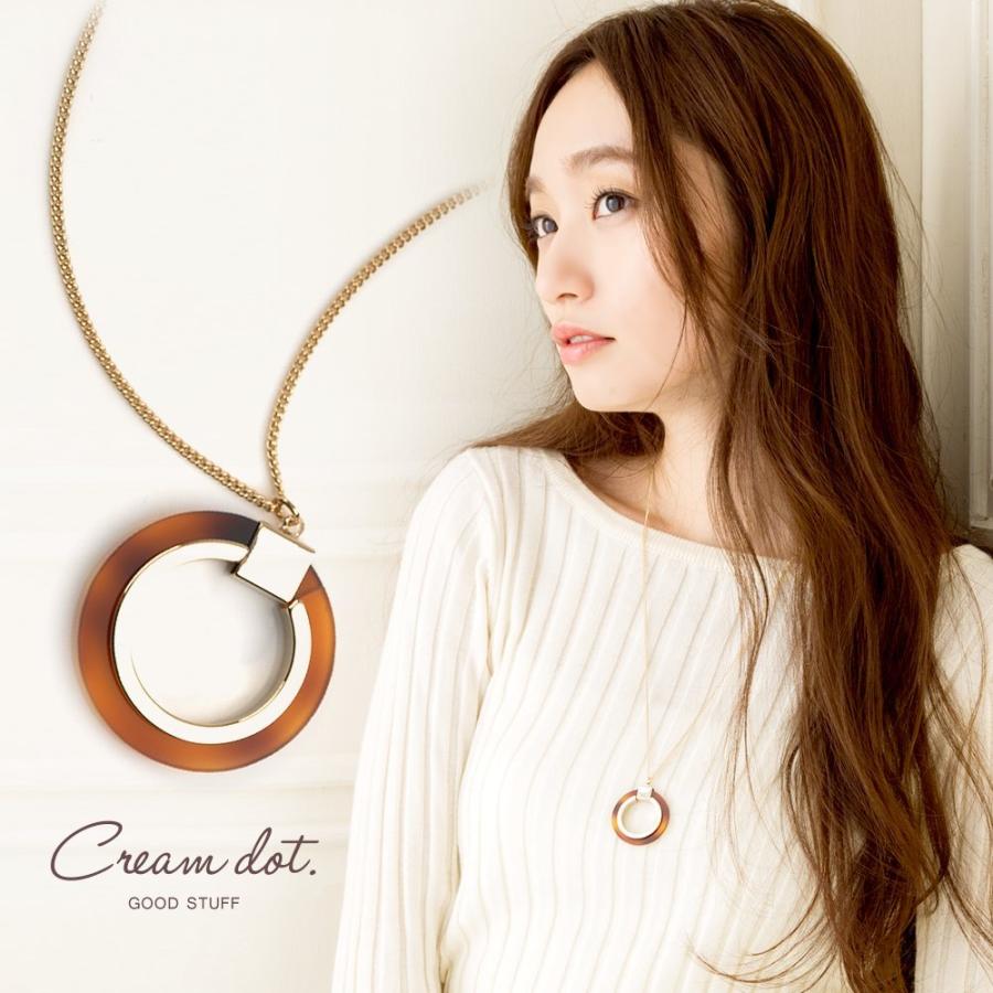 Cream dot. ネックレス レディース サークルモチーフ メタル べっ甲 