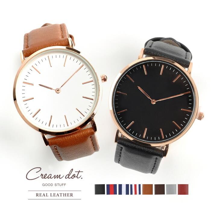 全品送料無料 11月1日23 59迄 腕時計 ローズゴールド シルバー 38mm 本革レザーベルト ナイロン 日本製ムーヴメント レディース メンズ Outlet A Cream Dot 通販 Yahoo ショッピング