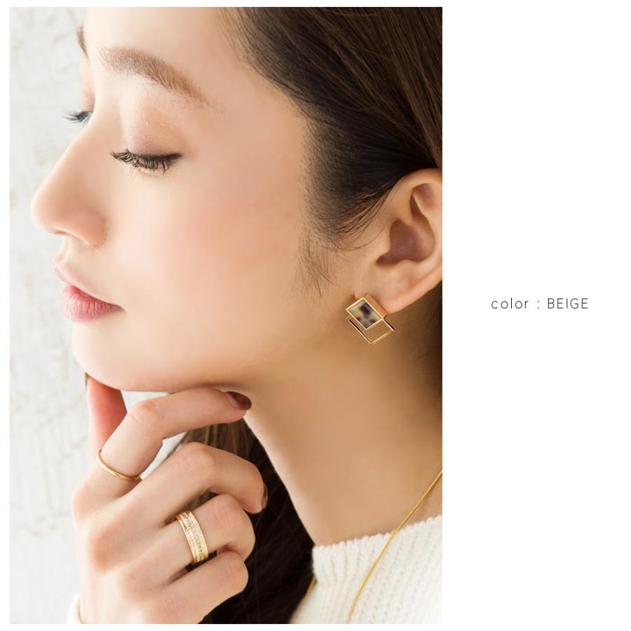 Cream dot. ピアス べっ甲 べっこう スクエアモチーフ セット 