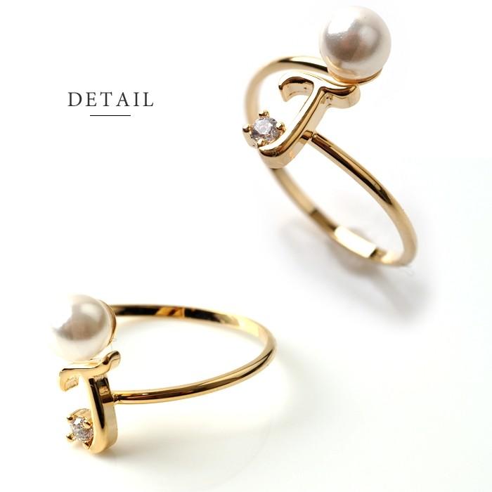 Cream dot. リング 指輪 重ね付け イニシャル ゴールド パール