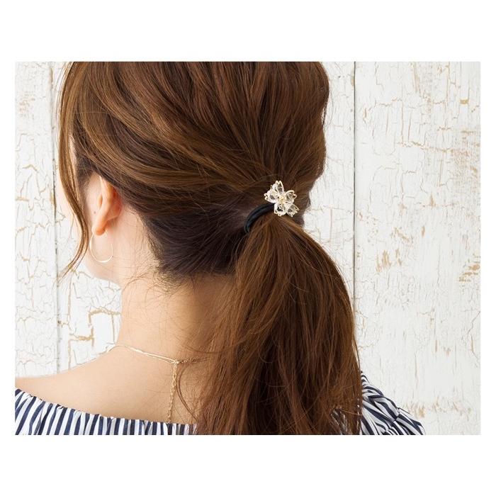 Cream dot. ヘアゴム ヘアアクセ 花びら 桜 ゴールド シルバー