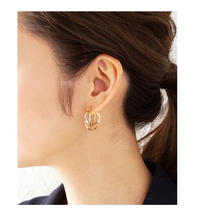 ゲリラセール【美品】Dior ラインストーンロゴチャームフープピアス ディオール ピアス 両耳用 クロスデザイン ラインストーン 14K