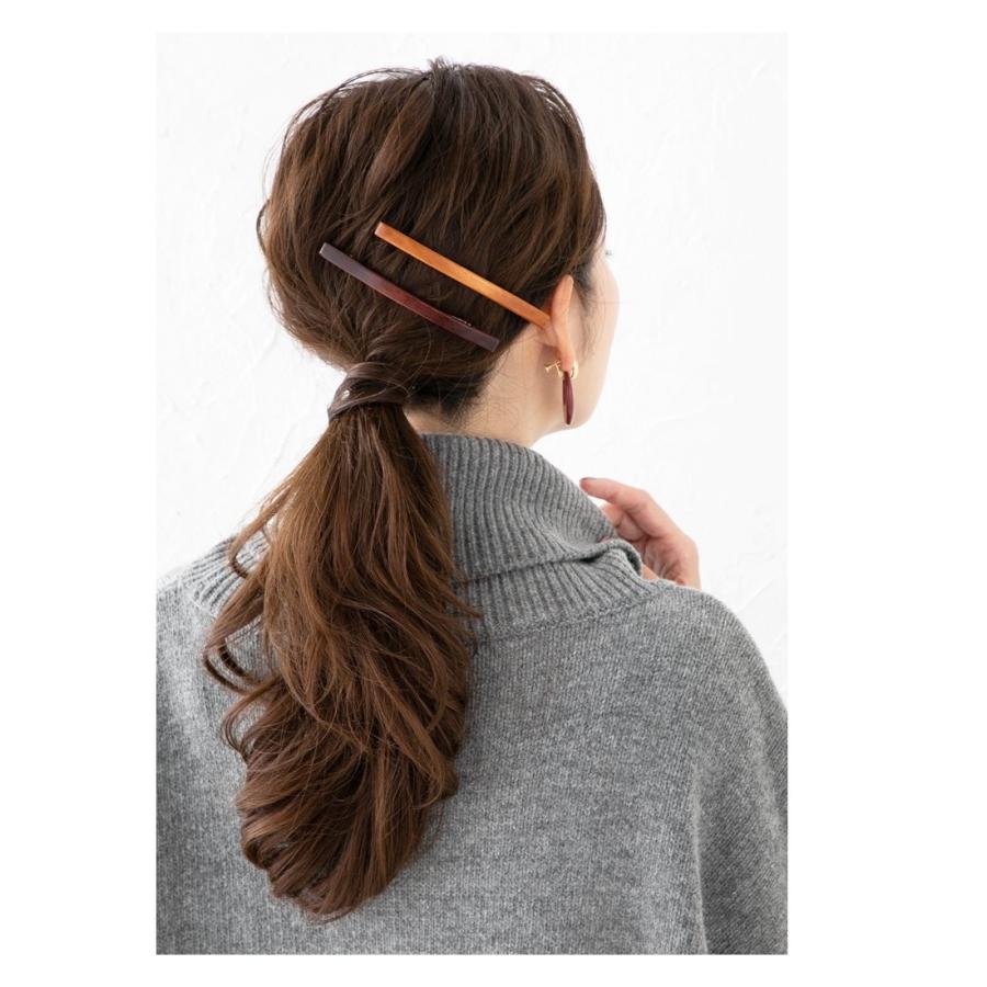 バレッタ シンプル ヘアクリップ くるりんぱ ヘアアクセサリー ウッド