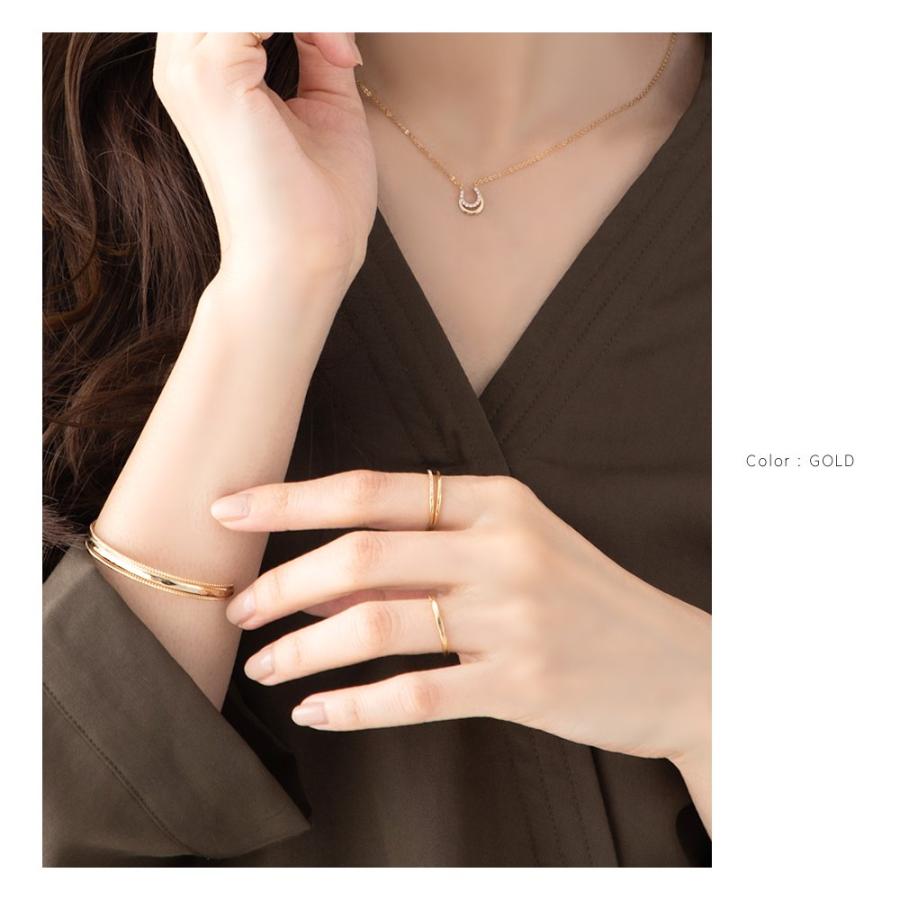 リング 指輪 金属アレルギー 18kコーティング ピンキーリング 大きいサイズ ビジュー レイヤード風 コンビカラー ゆうパケット送料無料 | Cream dot. | 10