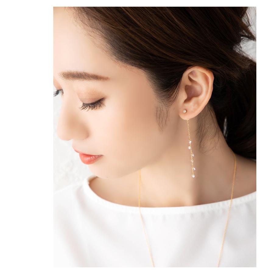 ★【ピアス】ビジュー×カーブチャーム グリーン 緑 華奢 ☆【ピアス】ビジュー×カーブチャーム グリーン 緑 華奢 Clover4u