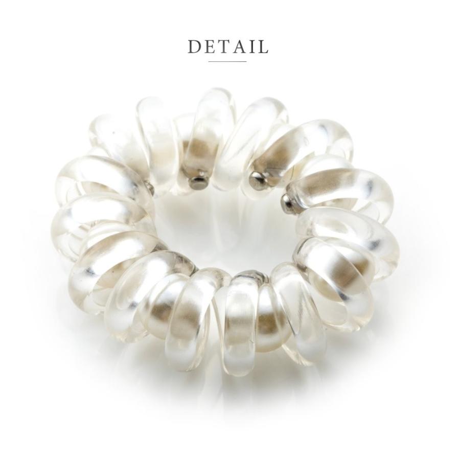 Cream dot. ヘアゴム スプリングヘアゴム 大人っぽい 黒 バネ パール