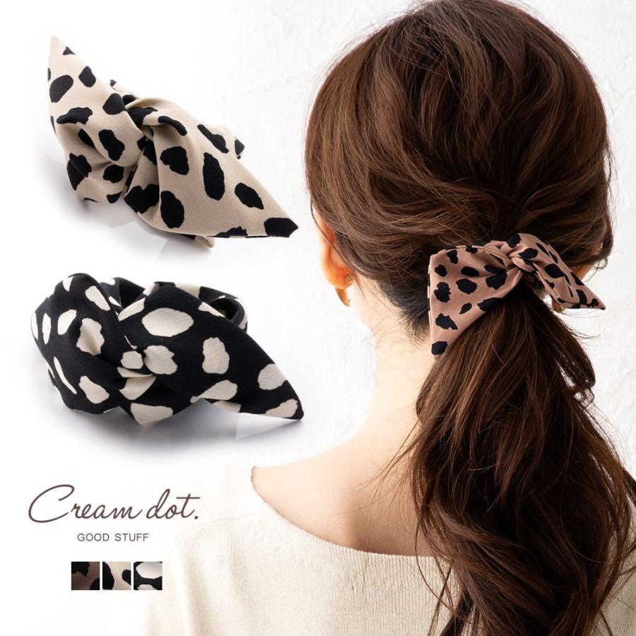 新作アイテム毎日更新 ワイヤーポニー ヘアワイヤー アレンジワイヤー ヘアゴム リボン ダルメシアン柄 大人カジュアル ゆうパケットok ブラウン 巻き付け