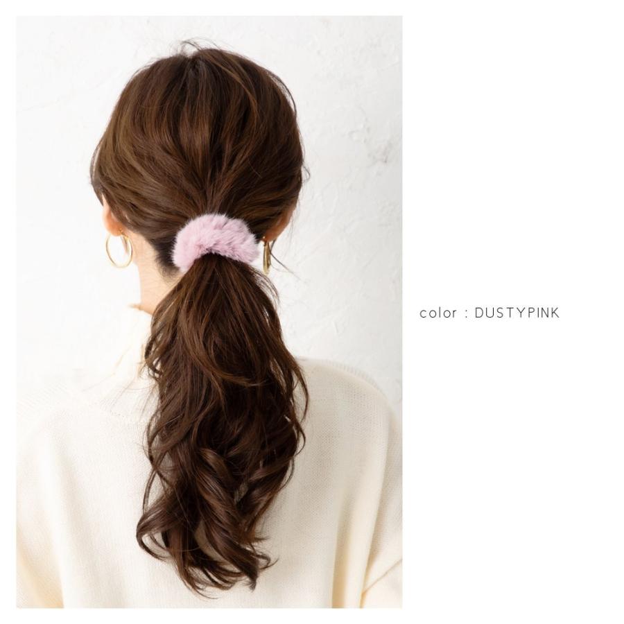 シュシュ ヘアゴム 大人っぽい おしゃれ 大人 上品 エレガント カジュアル フェミニン ベージュ グレー outlet | Cream dot. | 04