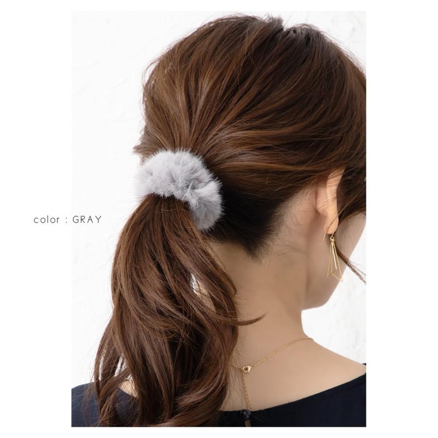 シュシュ ヘアゴム 大人っぽい おしゃれ 大人 上品 エレガント カジュアル フェミニン ベージュ グレー outlet | Cream dot. | 05