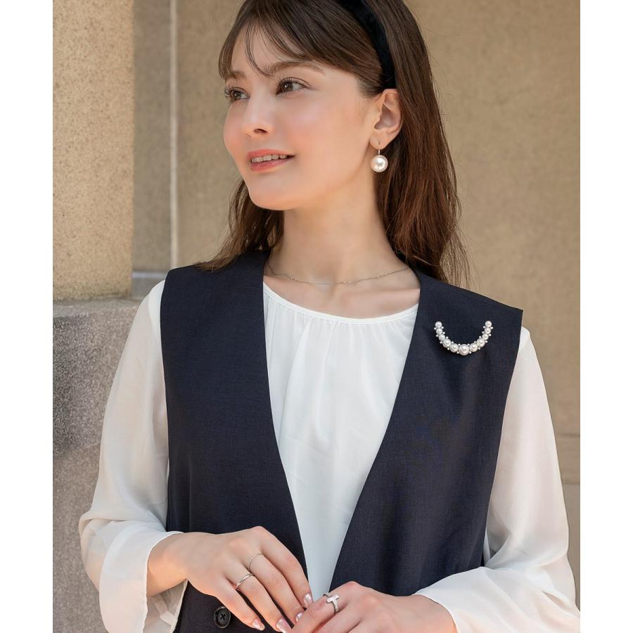 ブローチ フォーマル 卒業式 卒園式 ママスーツ パール クレセント 半月 ピン 華やか 大人 上品 ゴールド | Cream dot. | 05