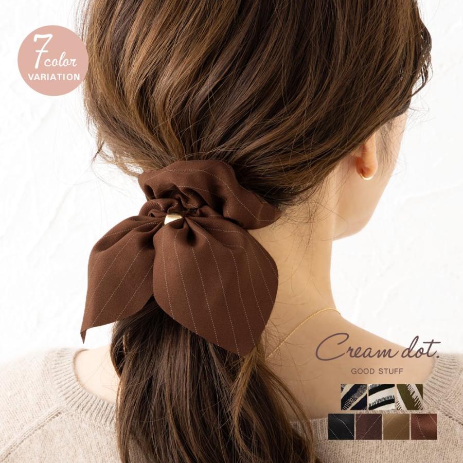 シュシュ 大人 軽い ボリューム ボタニカル柄 髪留め まとめ髪 大人っぽい メタル 黒 ブラック ブラウン ゆうパケットok A Cream Dot 通販 Yahoo ショッピング