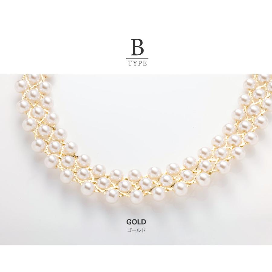 ネックレス チョーカー レディース ショート 2連 3連 2列 3列 大人 ゴールド | Cream dot. | 04