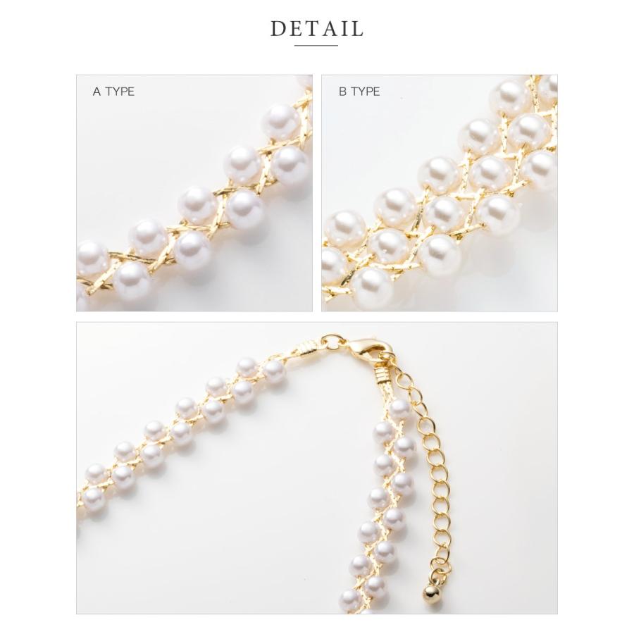 ネックレス チョーカー レディース ショート 2連 3連 2列 3列 大人 ゴールド | Cream dot. | 06