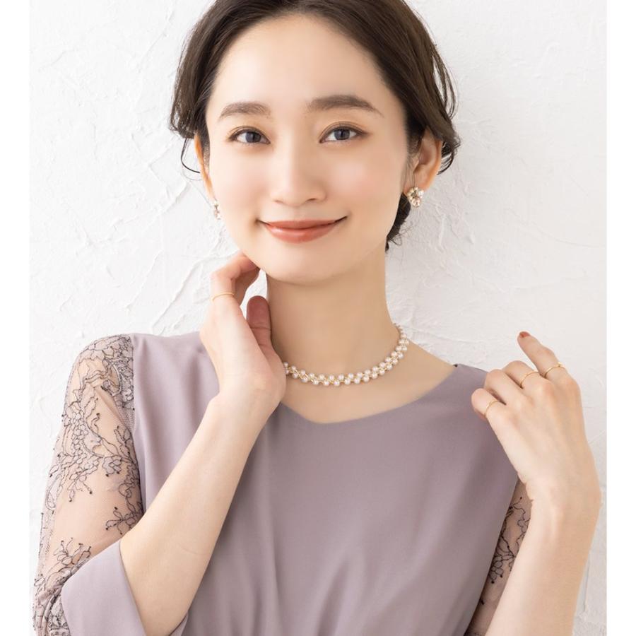 ネックレス チョーカー レディース ショート 2連 3連 2列 3列 大人 ゴールド | Cream dot. | 09