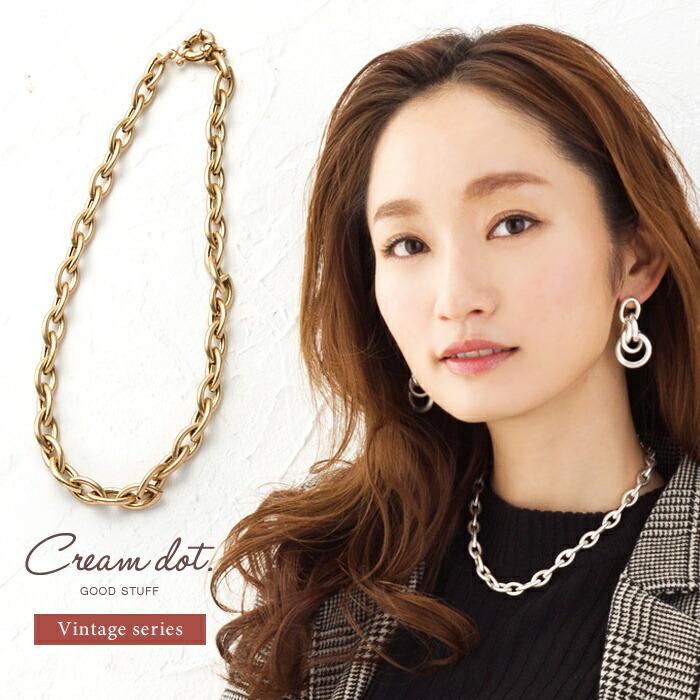 ネックレス ニッケルフリー チェーンネックレス 太め ゴールド シルバー アーモンドチェーン 鎖 レディース ゆうパケットok Outlet Cream Dot 通販 Paypayモール