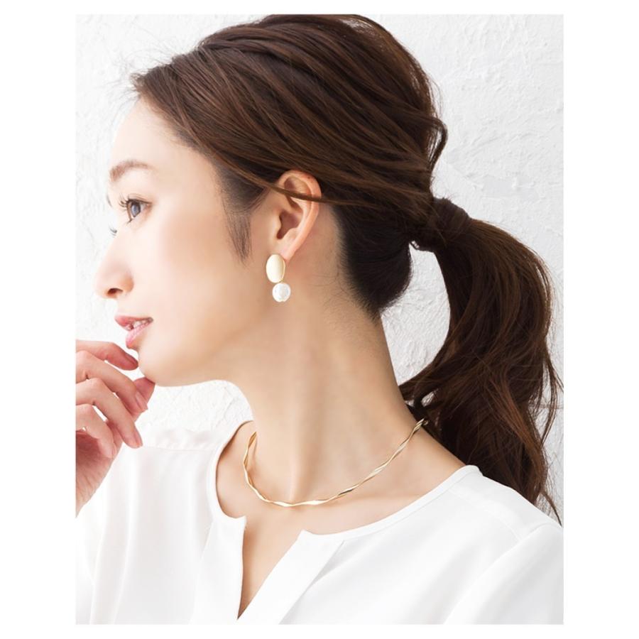 ネックレス メタル チョーカー ネックカフ シルバー デコルテ美人 シンプル 華奢 重ね付け 結婚式 お呼ばれ 上品 ゆうパケットOK outlet | Cream dot. | 01