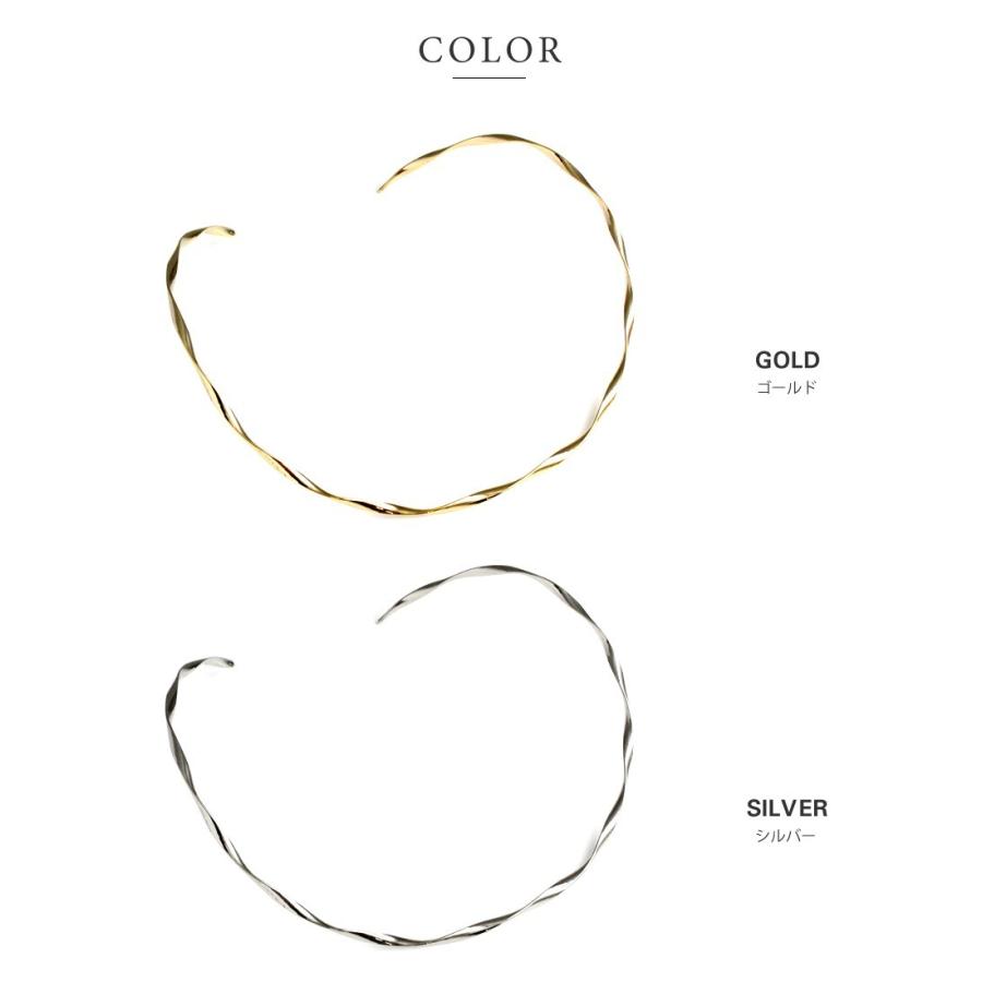 ネックレス メタル チョーカー ネックカフ シルバー デコルテ美人 シンプル 華奢 重ね付け 結婚式 お呼ばれ 上品 ゆうパケットOK outlet | Cream dot. | 03