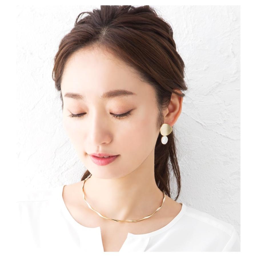 ネックレス メタル チョーカー ネックカフ シルバー デコルテ美人 シンプル 華奢 重ね付け 結婚式 お呼ばれ 上品 ゆうパケットOK outlet | Cream dot. | 05