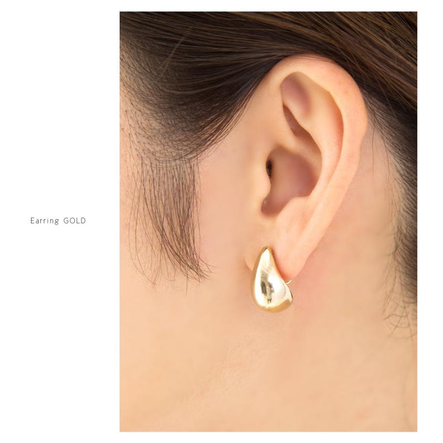 爆売り イヤリング ピアス 18kコーティング 金属アレルギー ノンホール カーブ ドロップ ぷっくり 上品 清楚 結婚式 ゆうパケット送料無料 Gestoci Ci