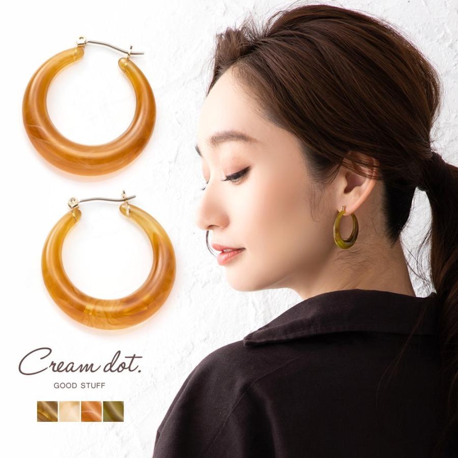 Cream dot. ピアス フープピアス 金属アレルギー ニッケルフリー 