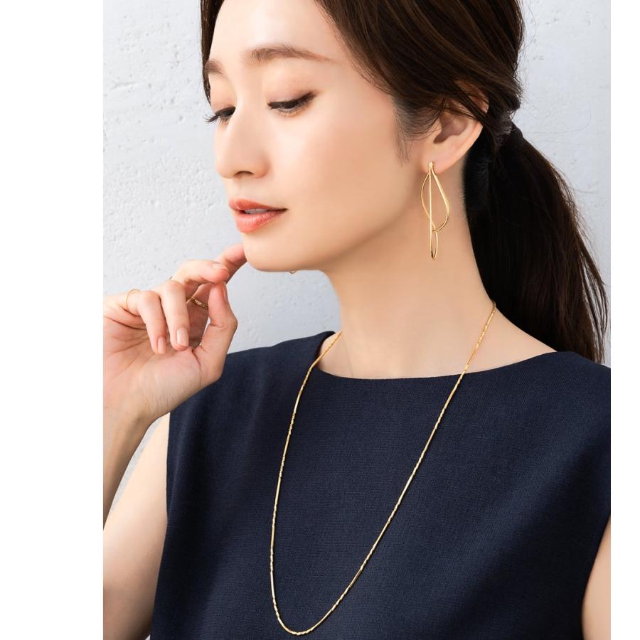【最大30％OFF×全品送料無料】金属アレルギー対応 ピアス ニッケルフリー 18kコーティング ワイヤー ドロップ 立体 メタル 変形 ニュアンスライン | Cream dot. | 07