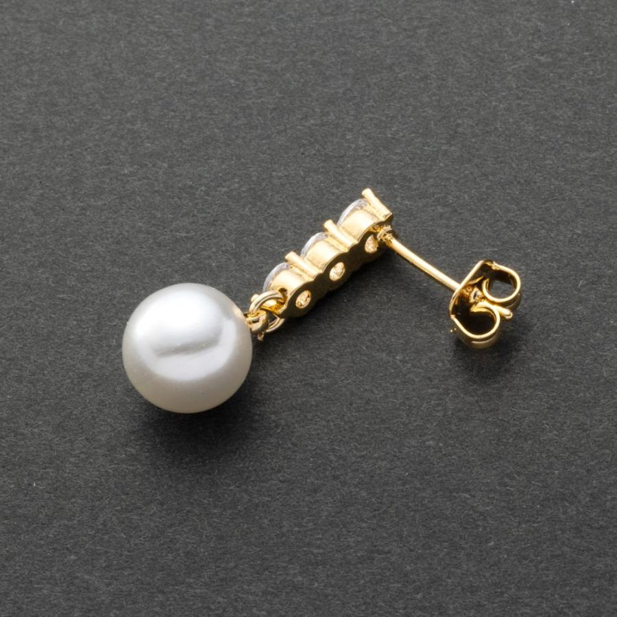 【本日限定！全品ポイント5倍】金属アレルギー対応 選べる イヤリング ピアス ニッケルフリー 18kコーティング パール ビジュー 3連 揺れる | Cream dot. | 05