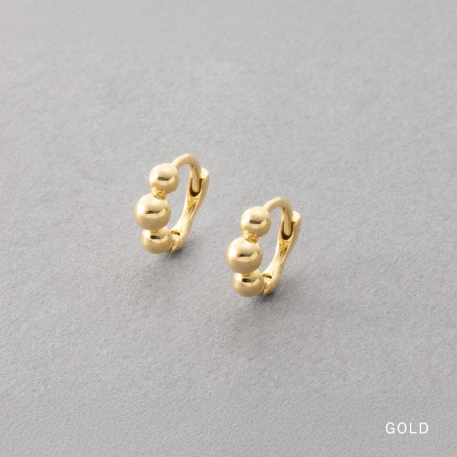 【最大30％OFF×全品送料無料】金属アレルギー対応 ピアス ニッケルフリー 18kコーティング フープ キャッチレス 中折れ 極小 メタルボール フィットピアス | Cream dot. | 03