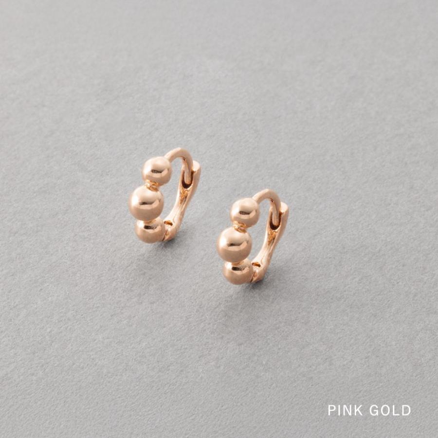 【最大30％OFF×全品送料無料】金属アレルギー対応 ピアス ニッケルフリー 18kコーティング フープ キャッチレス 中折れ 極小 メタルボール フィットピアス | Cream dot. | 05