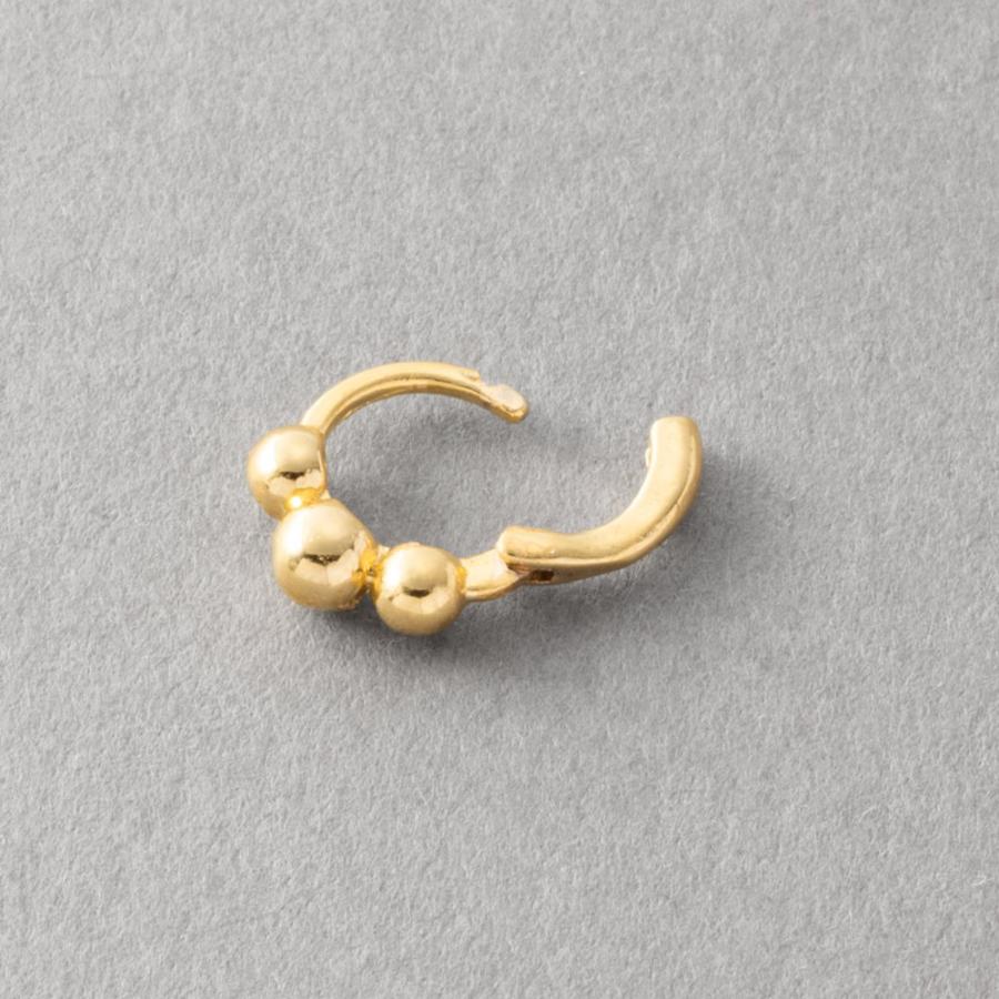 【最大30％OFF×全品送料無料】金属アレルギー対応 ピアス ニッケルフリー 18kコーティング フープ キャッチレス 中折れ 極小 メタルボール フィットピアス | Cream dot. | 06