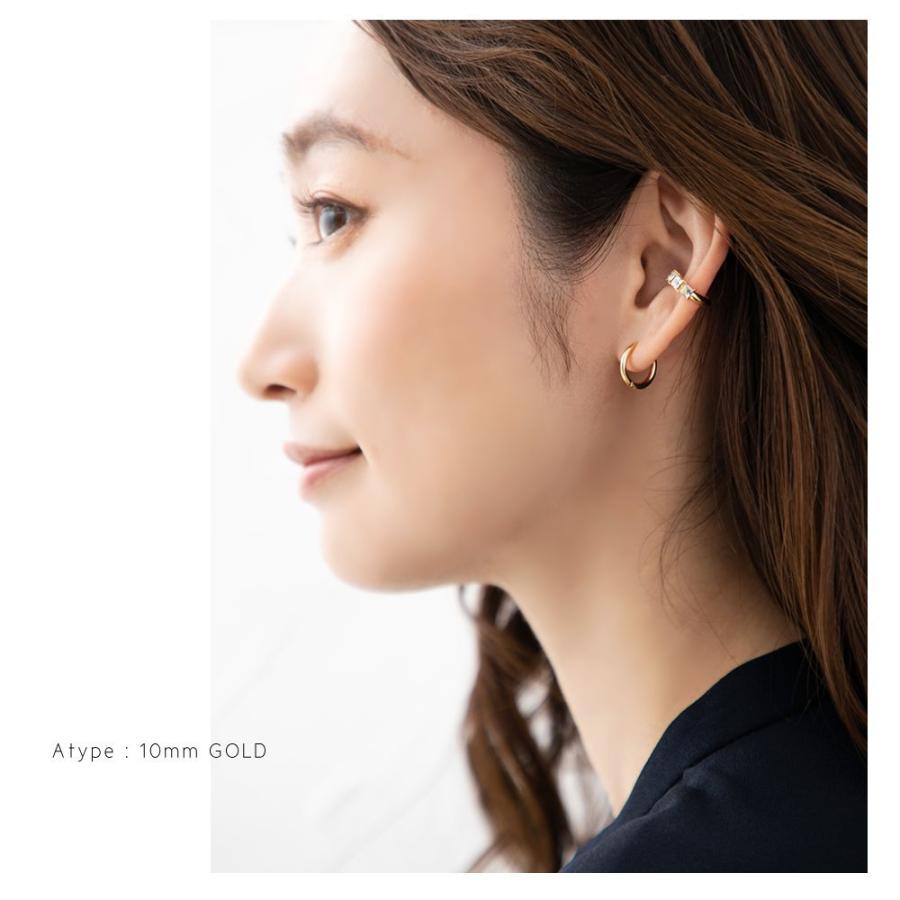 PinkMuY　ジュエリーマキ　大きめ35㎜　フープピアス　18金 Cream dot. 【全品送料無料⇒9月22日01：59迄】ピアス フック
