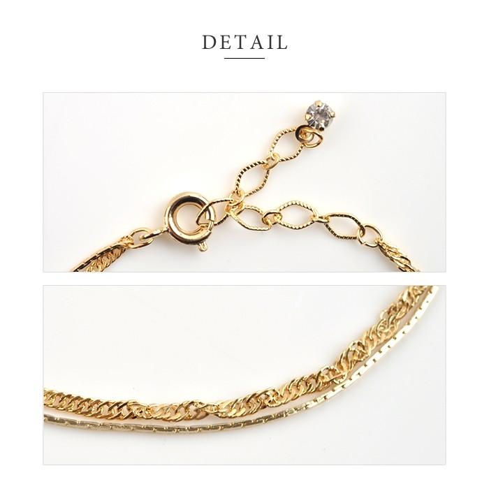 Cream dot. ブレスレット レディース 2連 チェーン ゴールド Cream dot. ブレスレット レディース 2連 チェーン ゴールド